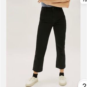 Everlane The Straight Leg Crop Pant in Black Size 4